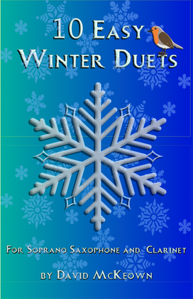 Book cover for 10 Easy Winter Duets for Soprano Saxophone and Clarinet