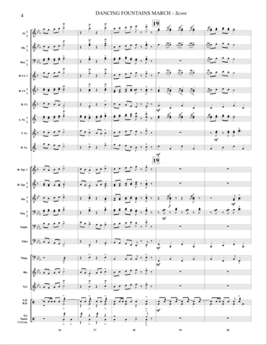 Dancing Fountains March Dancing Fountains March Concert Band scores gallery preview page 6