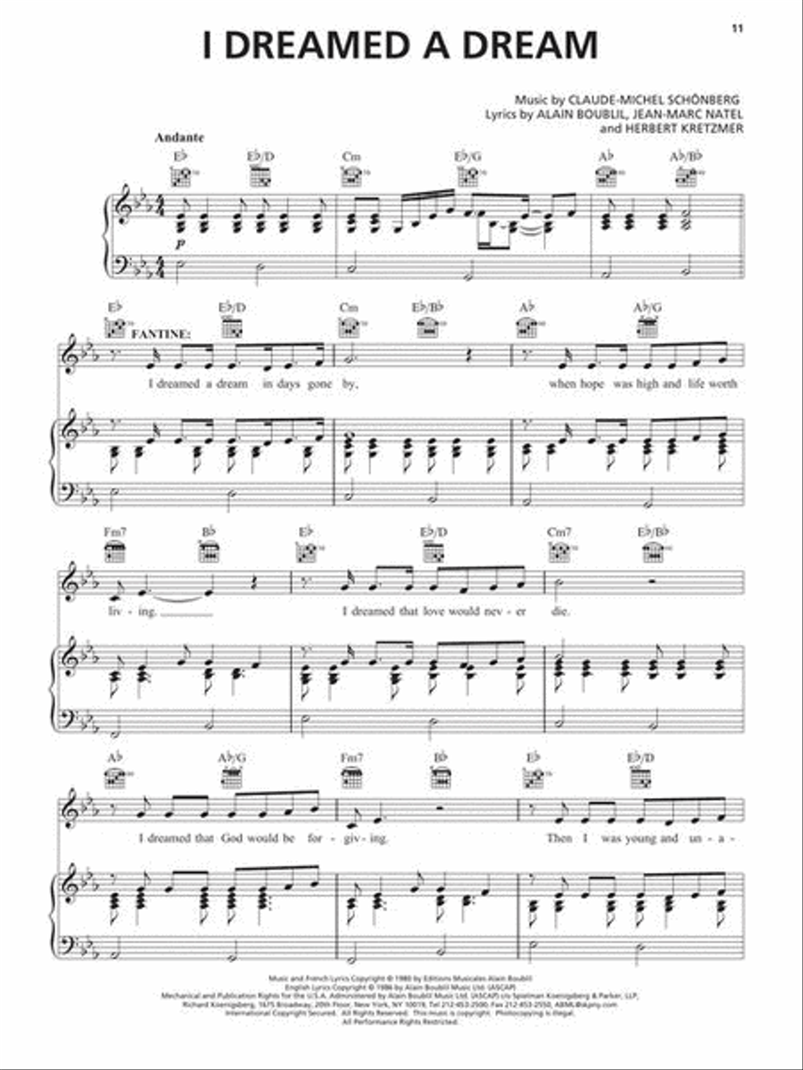 Les Misérables Piano, Vocal scores gallery preview page 7
