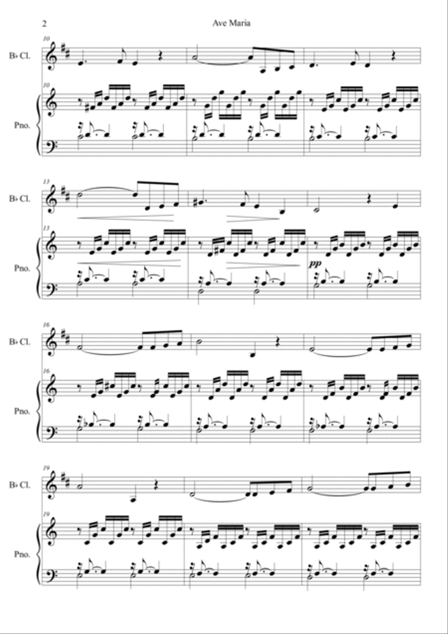 Ave Maria Ave Maria Clarinet Solo scores gallery preview page 2
