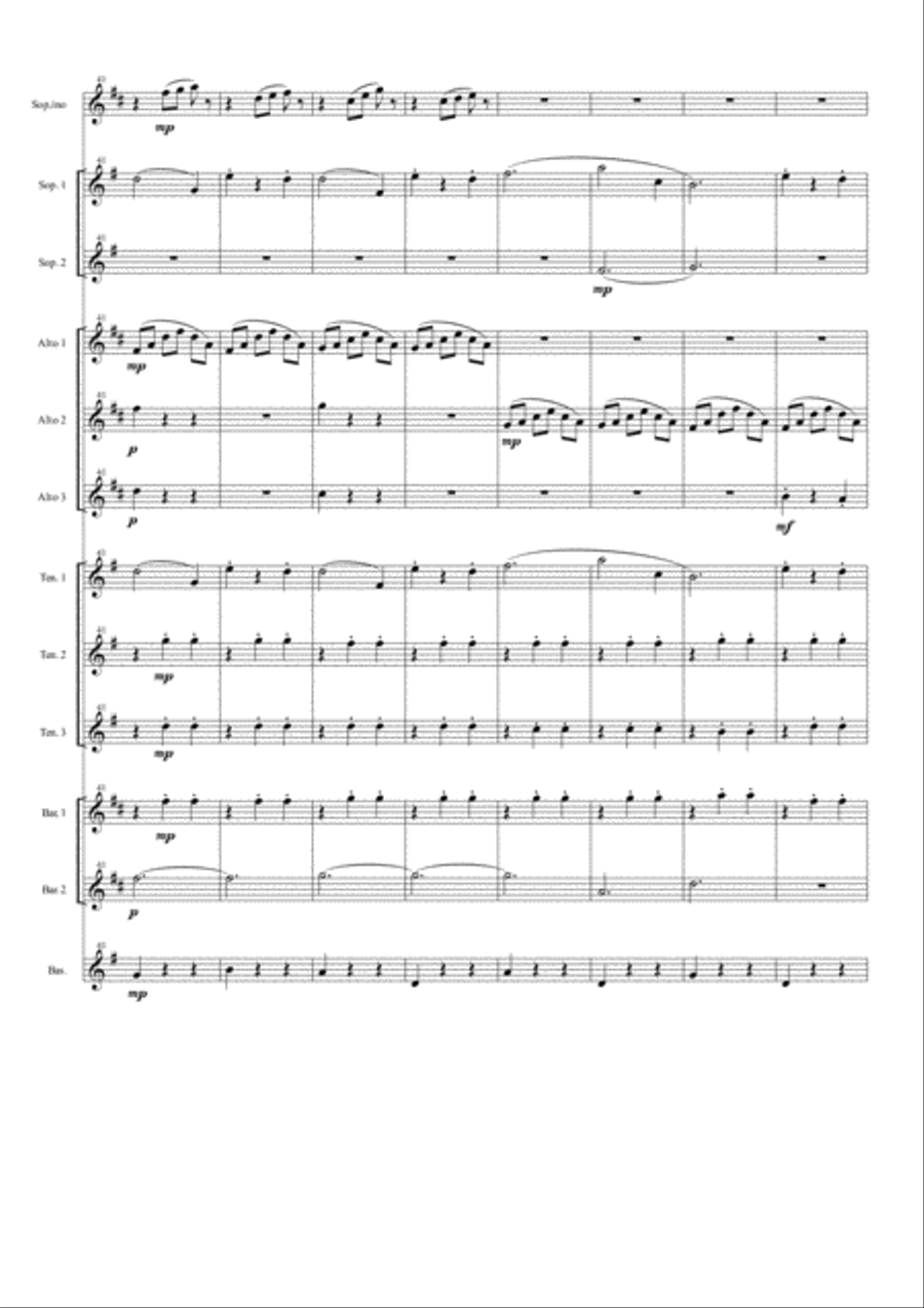 Voices Of Spring for Saxophone Ensemble Woodwind Ensemble scores gallery preview page 6