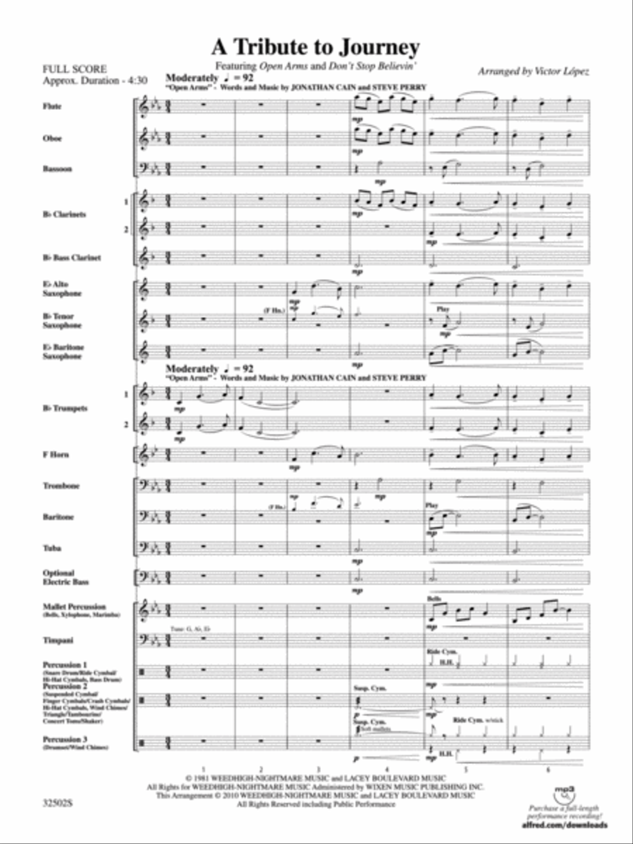 A Tribute to Journey A Tribute to Journey Concert Band scores gallery preview page 2