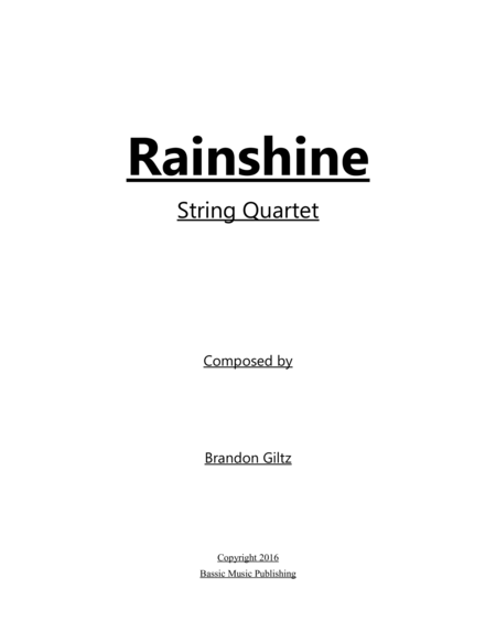 Rainshine for String Quartet image number null