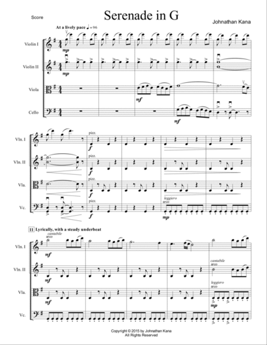 Serenade in G String Quartet scores gallery preview page 2
