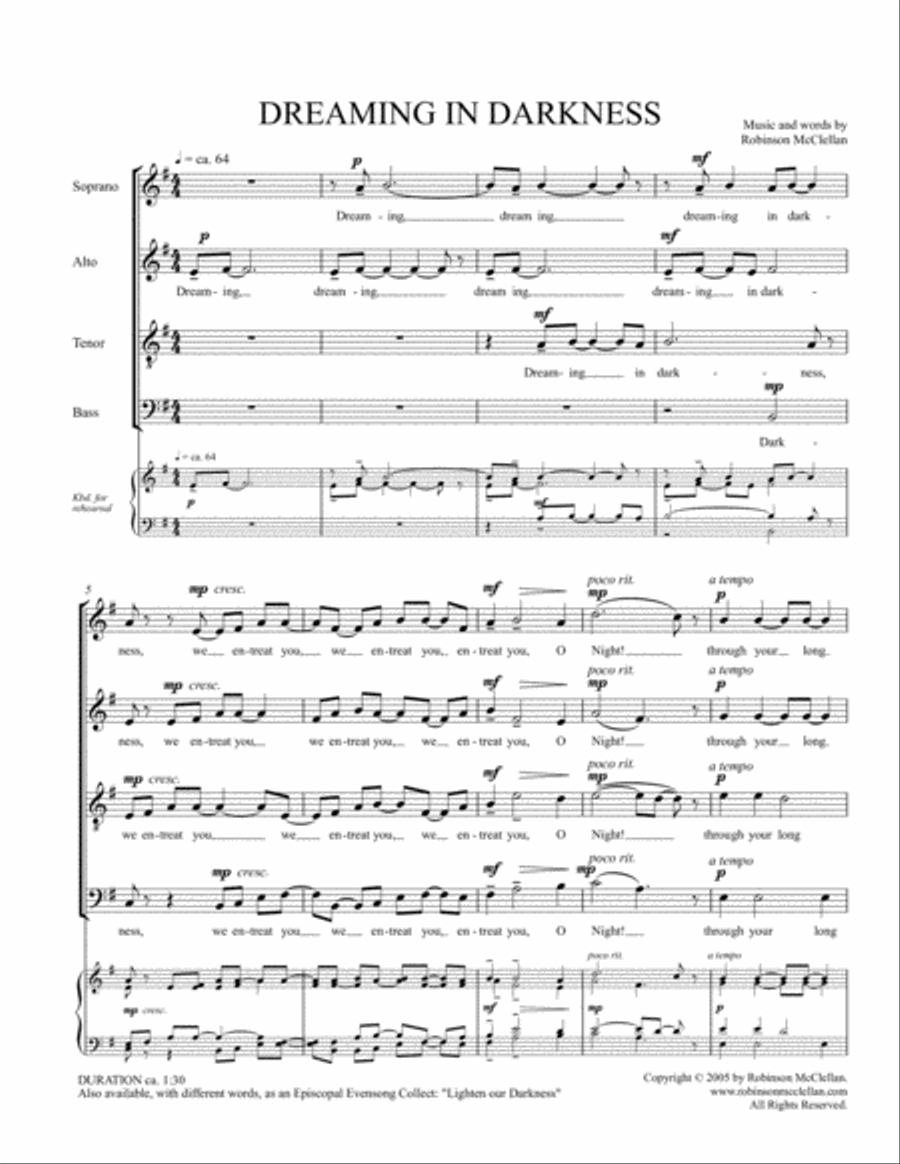 Dreaming in Darkness 4-Part scores gallery preview page 1