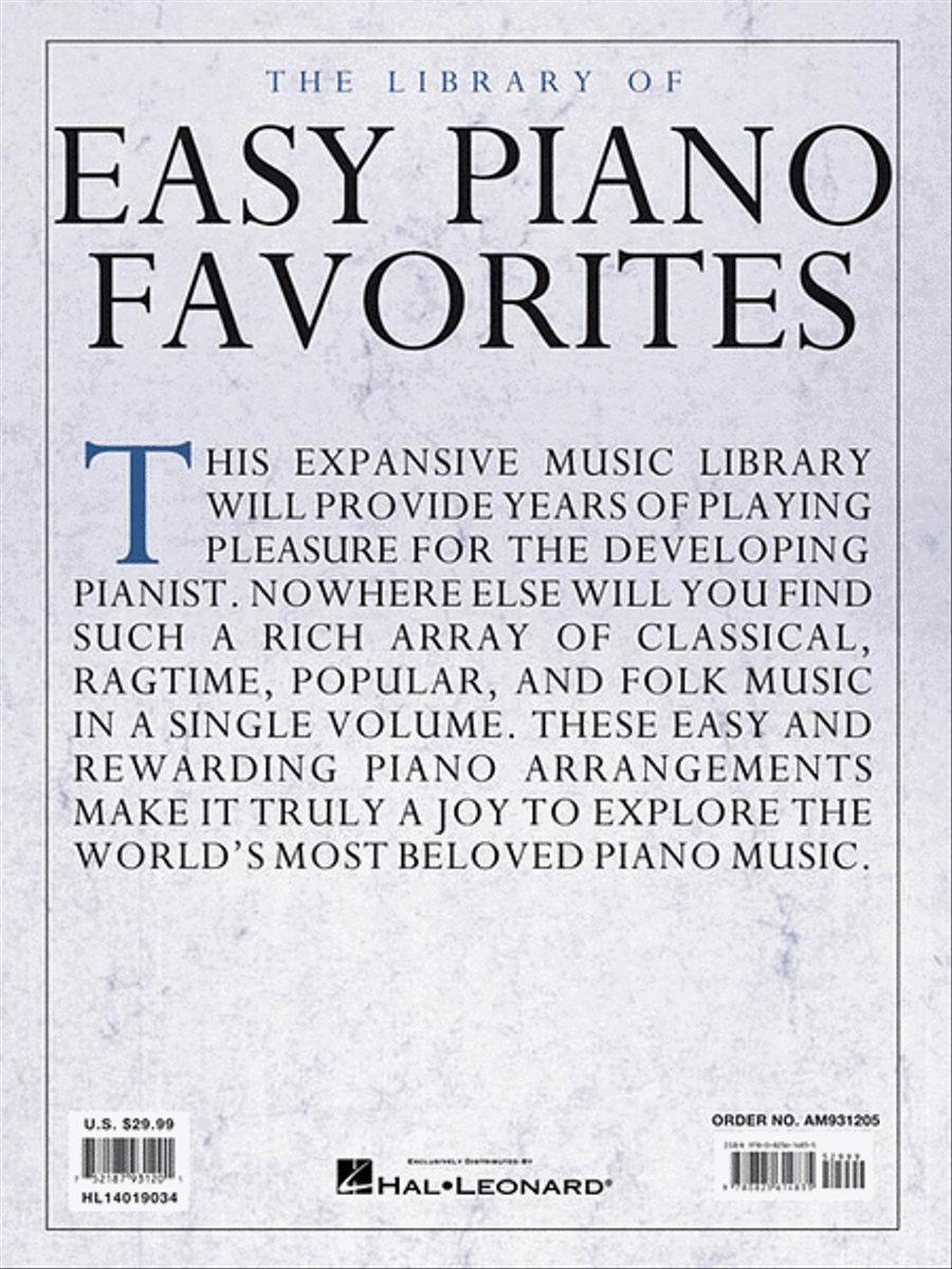 The Library of Easy Piano Favorites