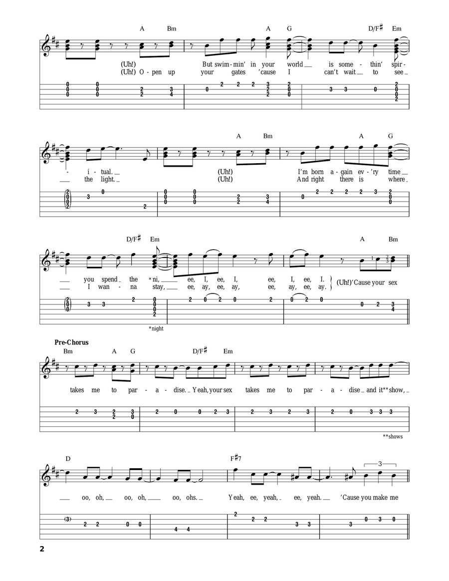 Locked Out Of Heaven Acoustic Guitar scores gallery preview page 2