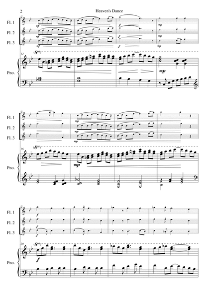 Heaven's Dance for three flutes and piano image number null