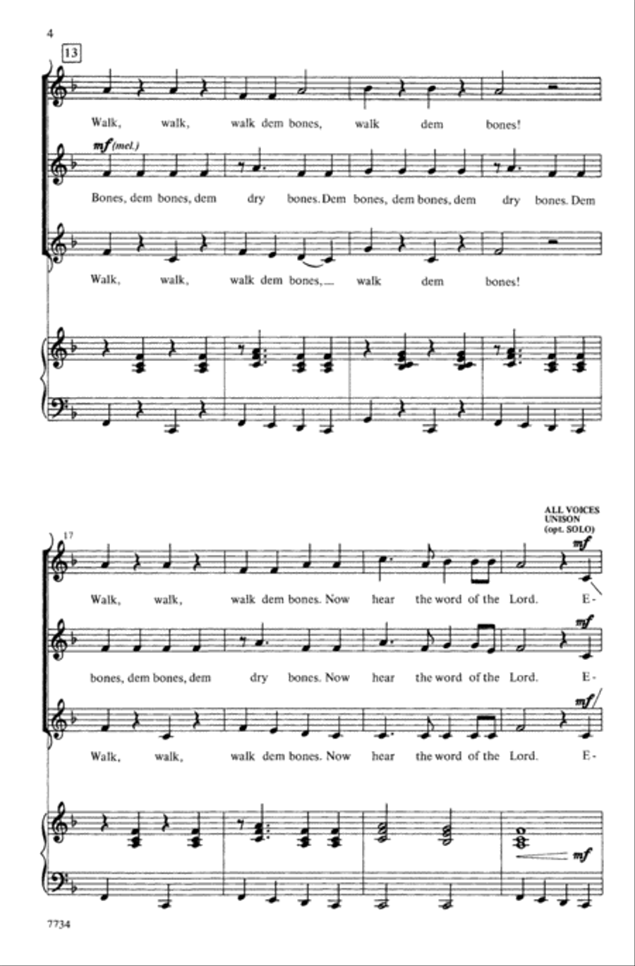 Walk Dem Bones! Choir scores gallery preview page 2