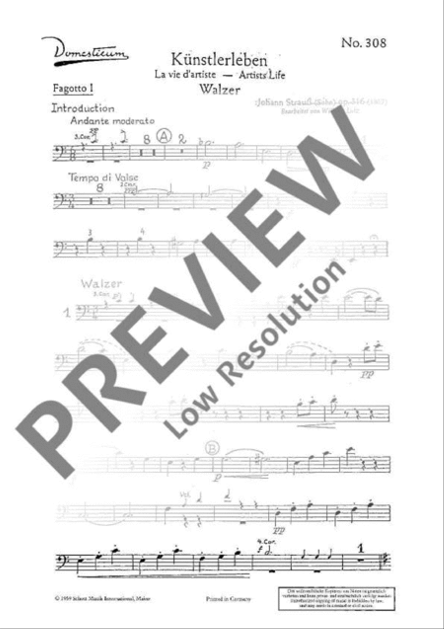 Künstlerleben Künstlerleben Orchestra scores gallery preview page 12
