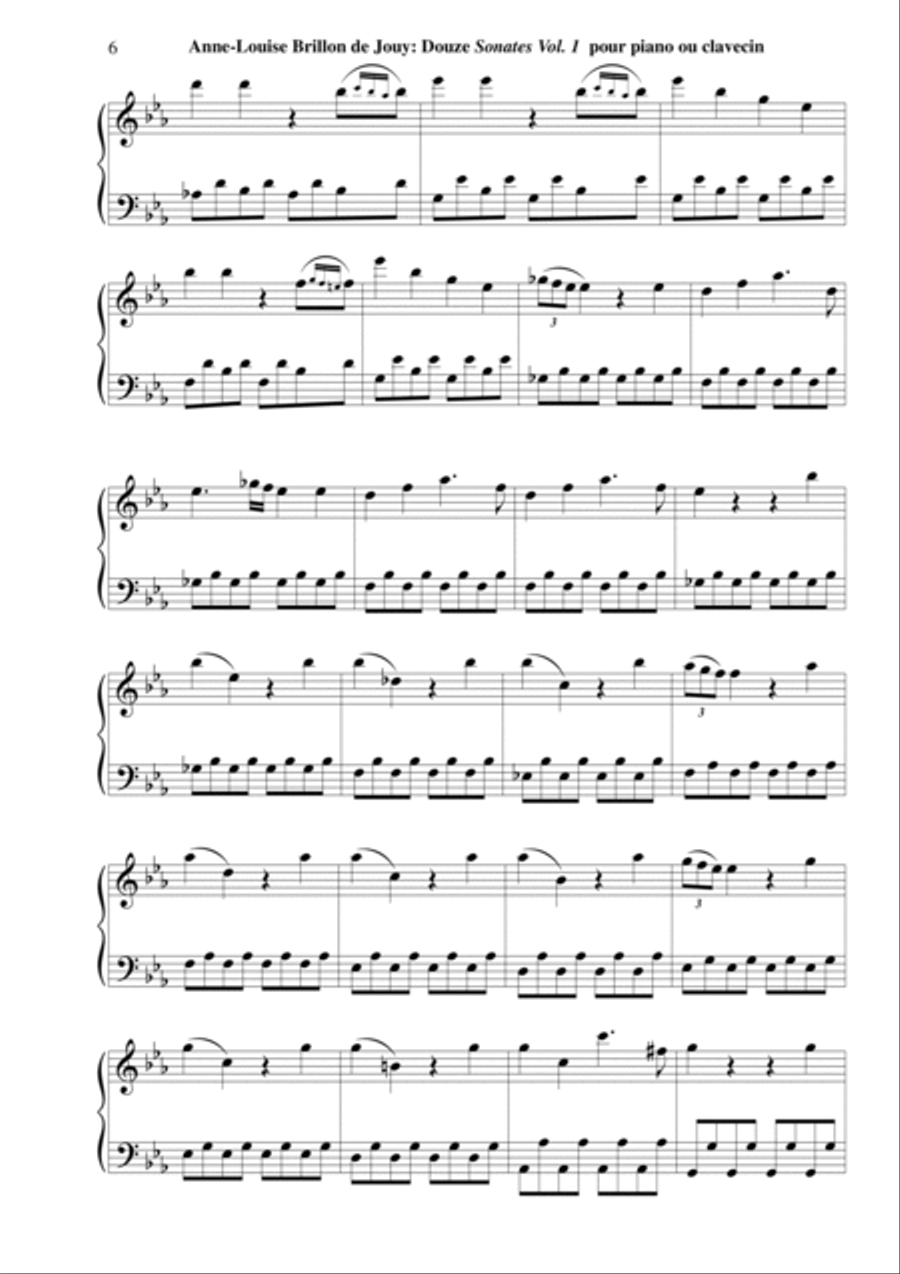 Anne-Louise Brillon de Jouy: 12 Sonatas, Vol. 1: Sonatas 1-4 for piano or harpsichord Harpsichord scores gallery preview page 6