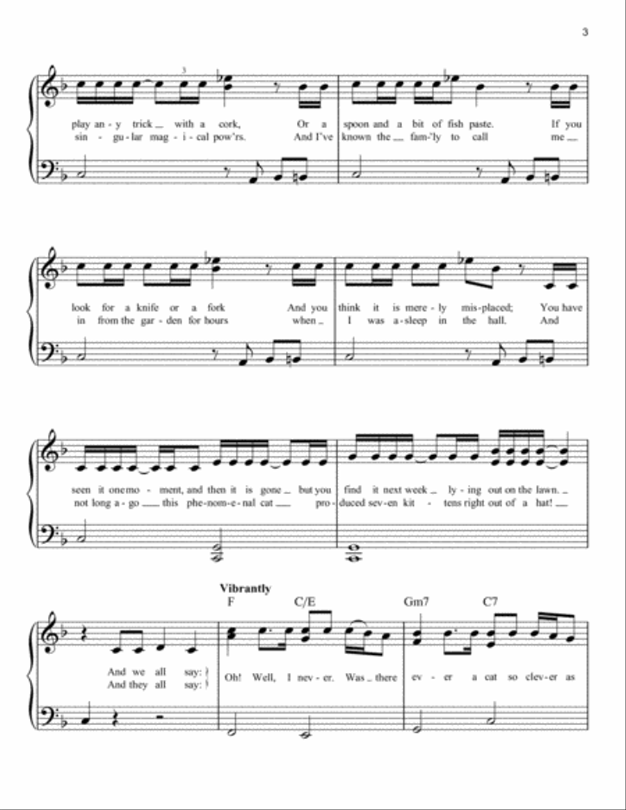 Mr. Mistoffelees (from the Motion Picture Cats) Easy Piano scores gallery preview page 3