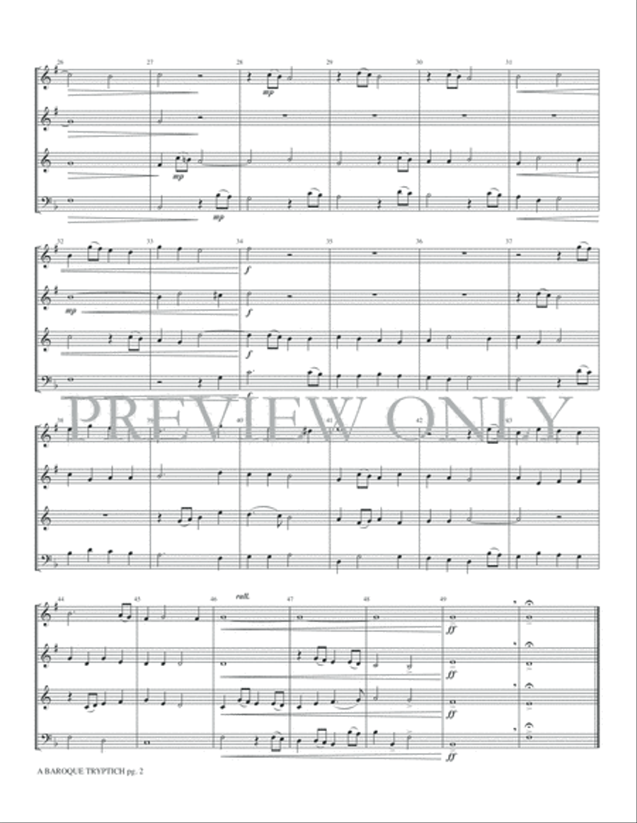 A Baroque Tryptich A Baroque Tryptich Brass Quartet scores gallery preview page 4