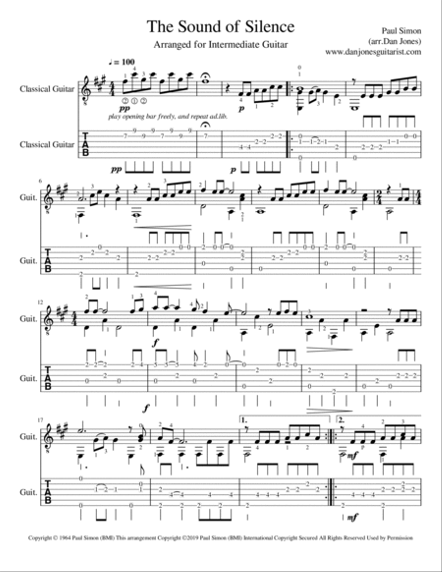 The Sound Of Silence Electric Guitar scores gallery preview page 2