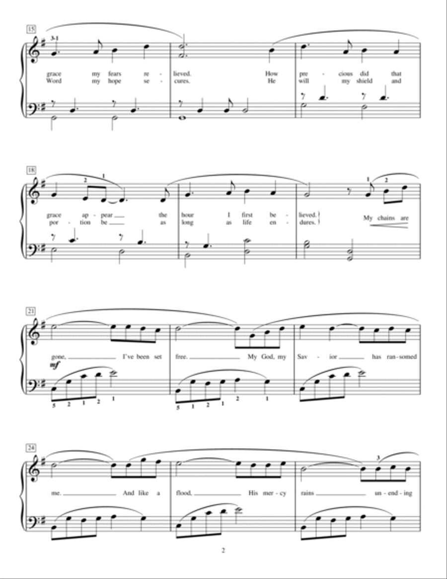 Amazing Grace (My Chains Are Gone) (arr. Phillip Keveren) Piano Method scores gallery preview page 2