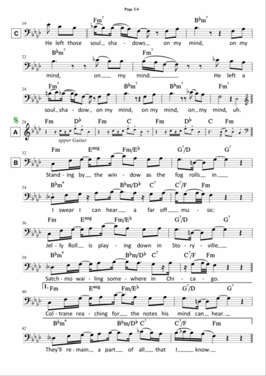 Soul Shadows Piano scores gallery preview page 2