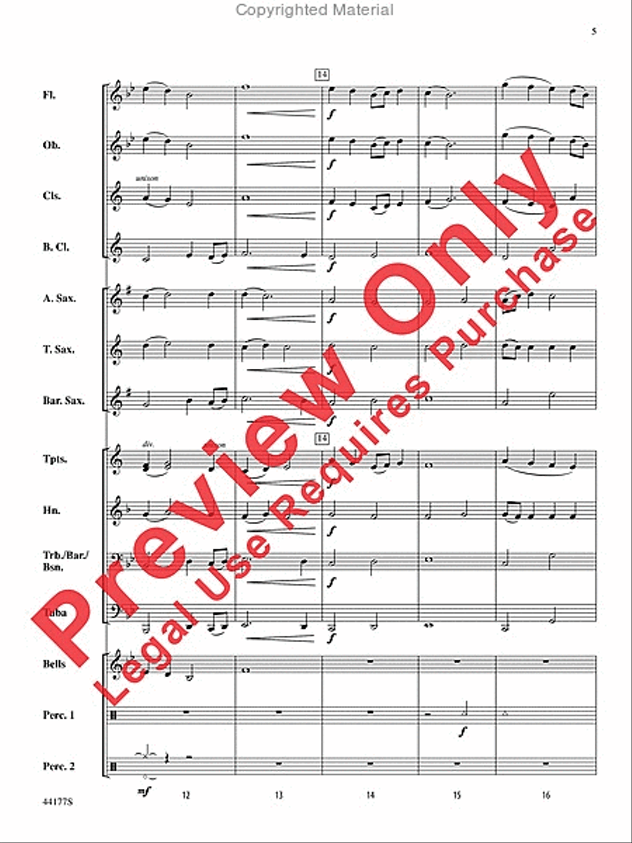 Farewell at Dawn Concert Band scores gallery preview page 5