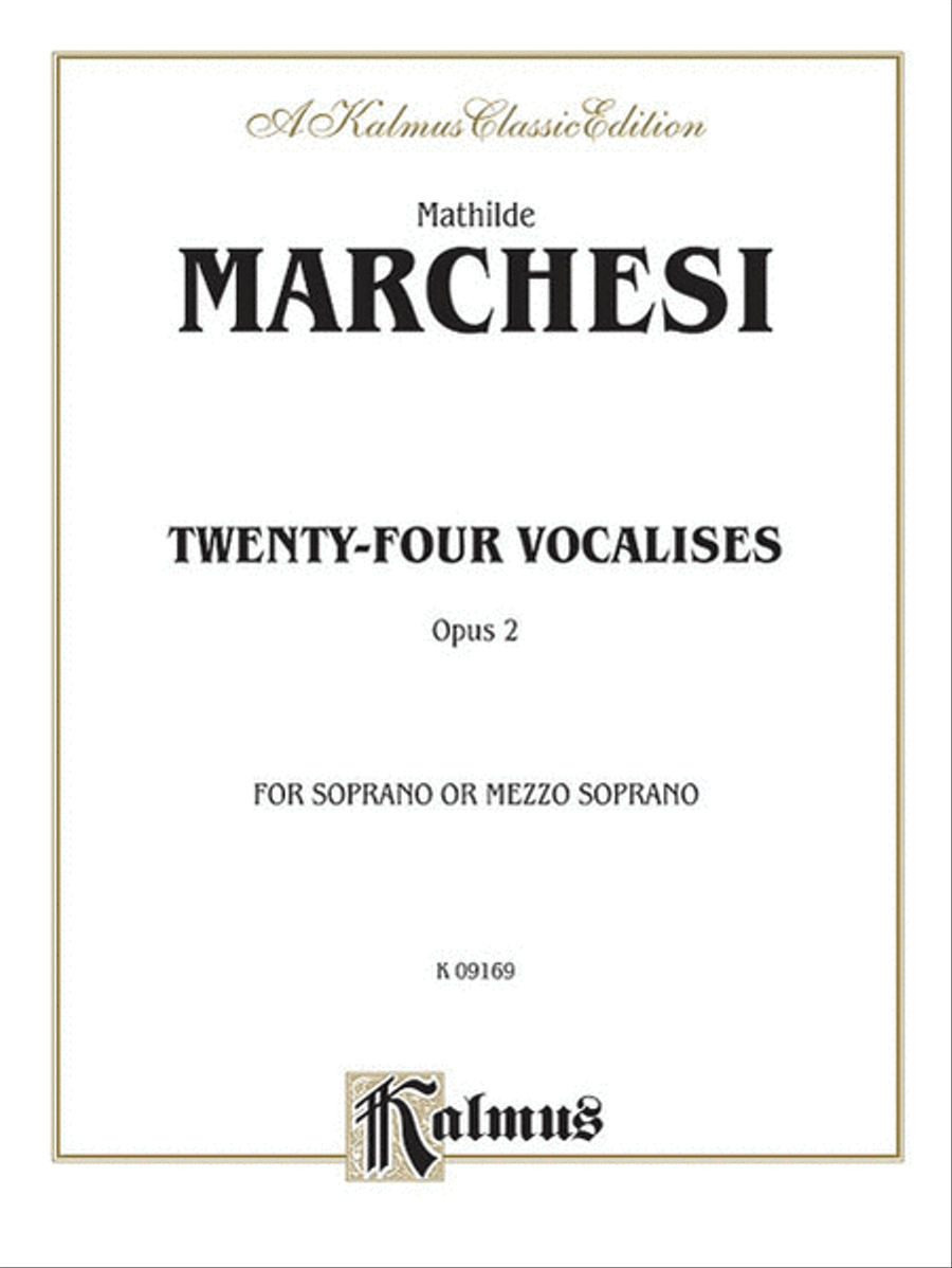 Twenty-four Vocalises for Soprano or Mezzo-Soprano, Op. 2 Mezzo-Soprano Voice scores gallery preview page 1