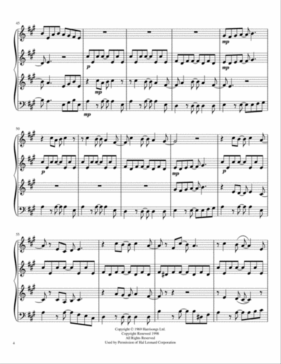 Here Comes The Sun String Quartet scores gallery preview page 5