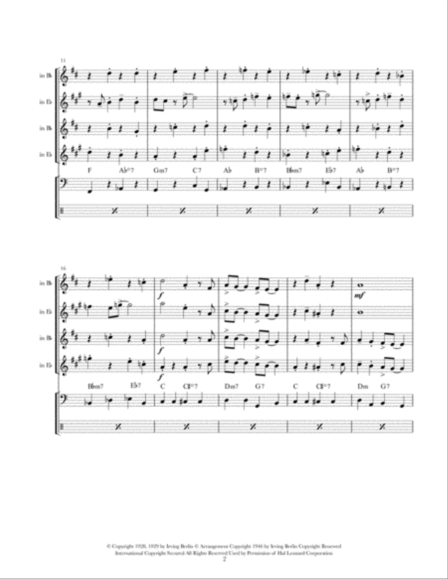 Puttin' On The Ritz Saxophone Quartet scores gallery preview page 3