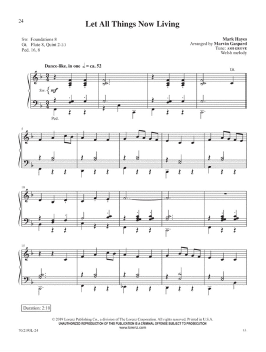 Mark Hayes: Miniatures for Organ Organ Solo scores gallery preview page 13