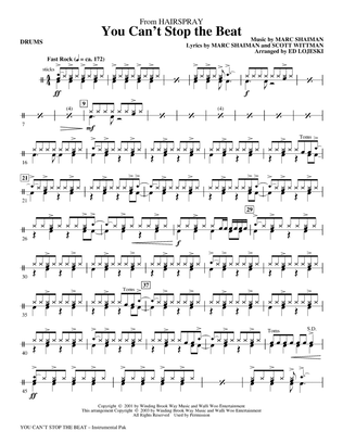 You Can't Stop The Beat (from Hairspray) (arr. Ed Lojeski) - Drums
