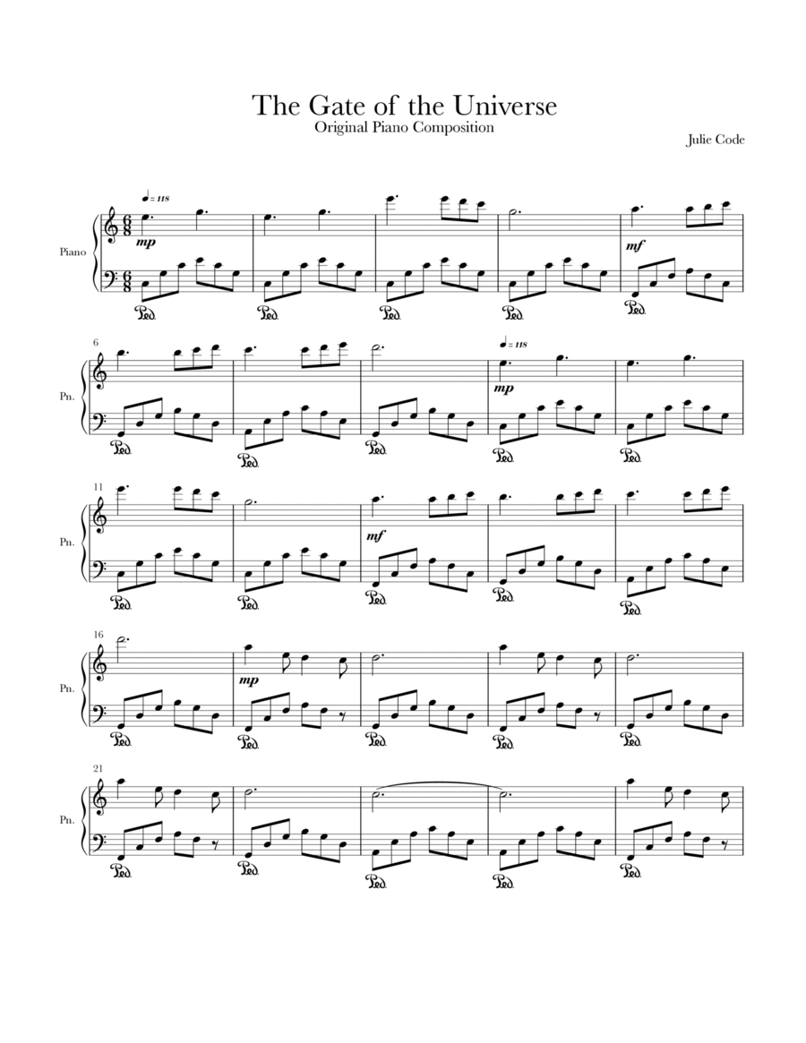 Gate of the Universe Piano Solo scores gallery preview page 1