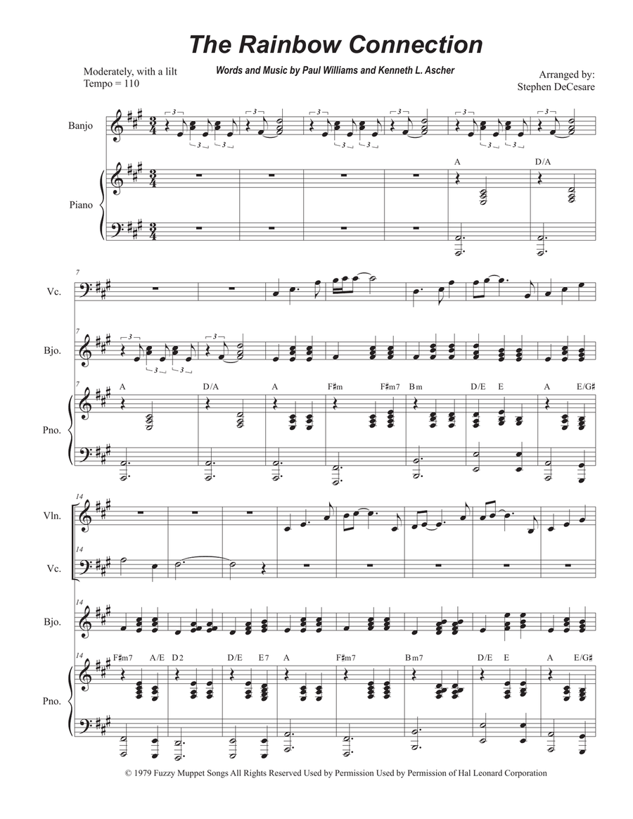 The Rainbow Connection Piano Trio scores gallery preview page 1