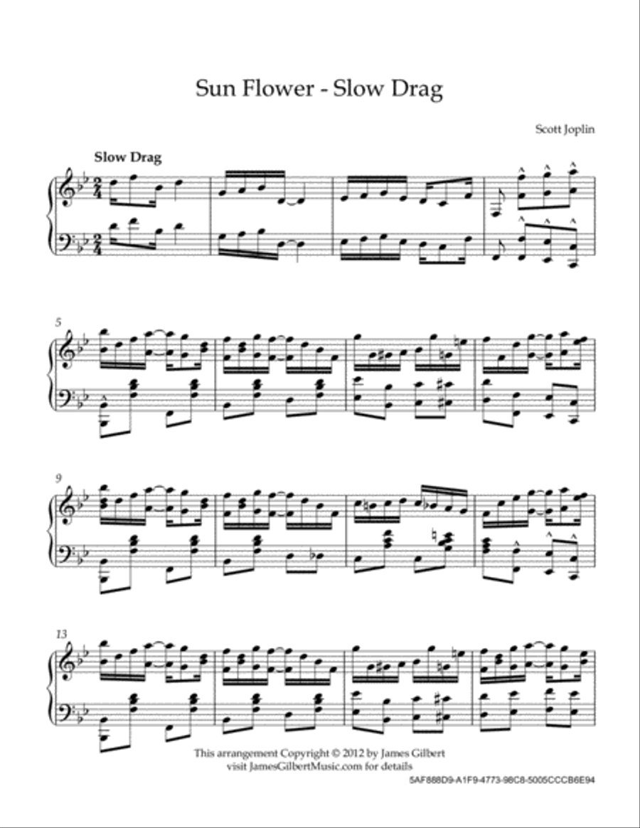 Sun Flower - Slow Drag Piano Solo scores gallery preview page 2