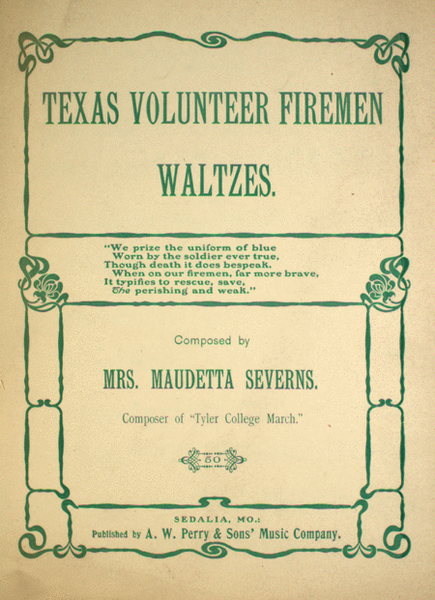 Texas Volunteer Firemen. Waltzes