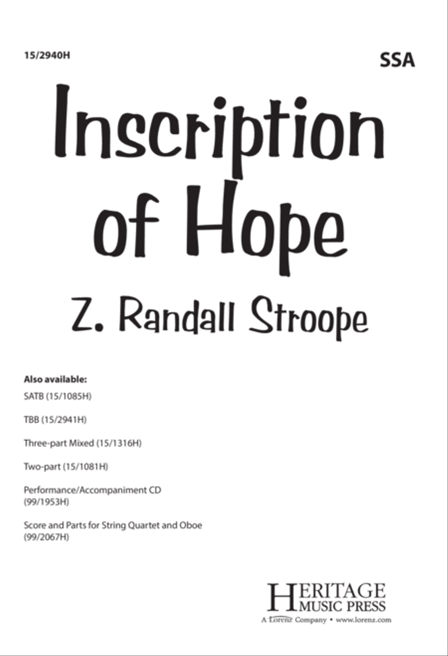 Inscription of Hope Inscription of Hope Women's Choir scores gallery preview page 1