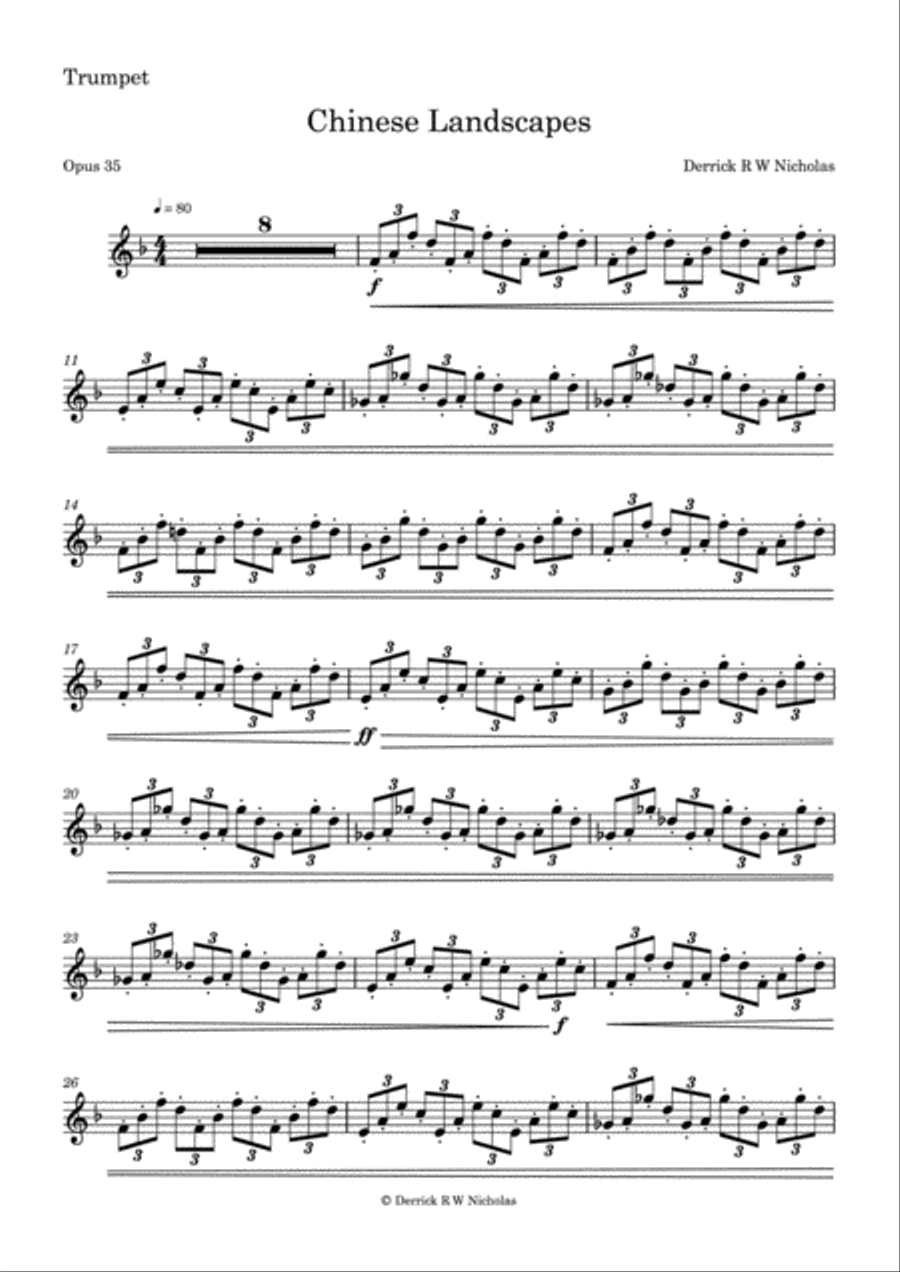 Chinese Landscapes - Trumpet Trumpet Solo scores gallery preview page 3