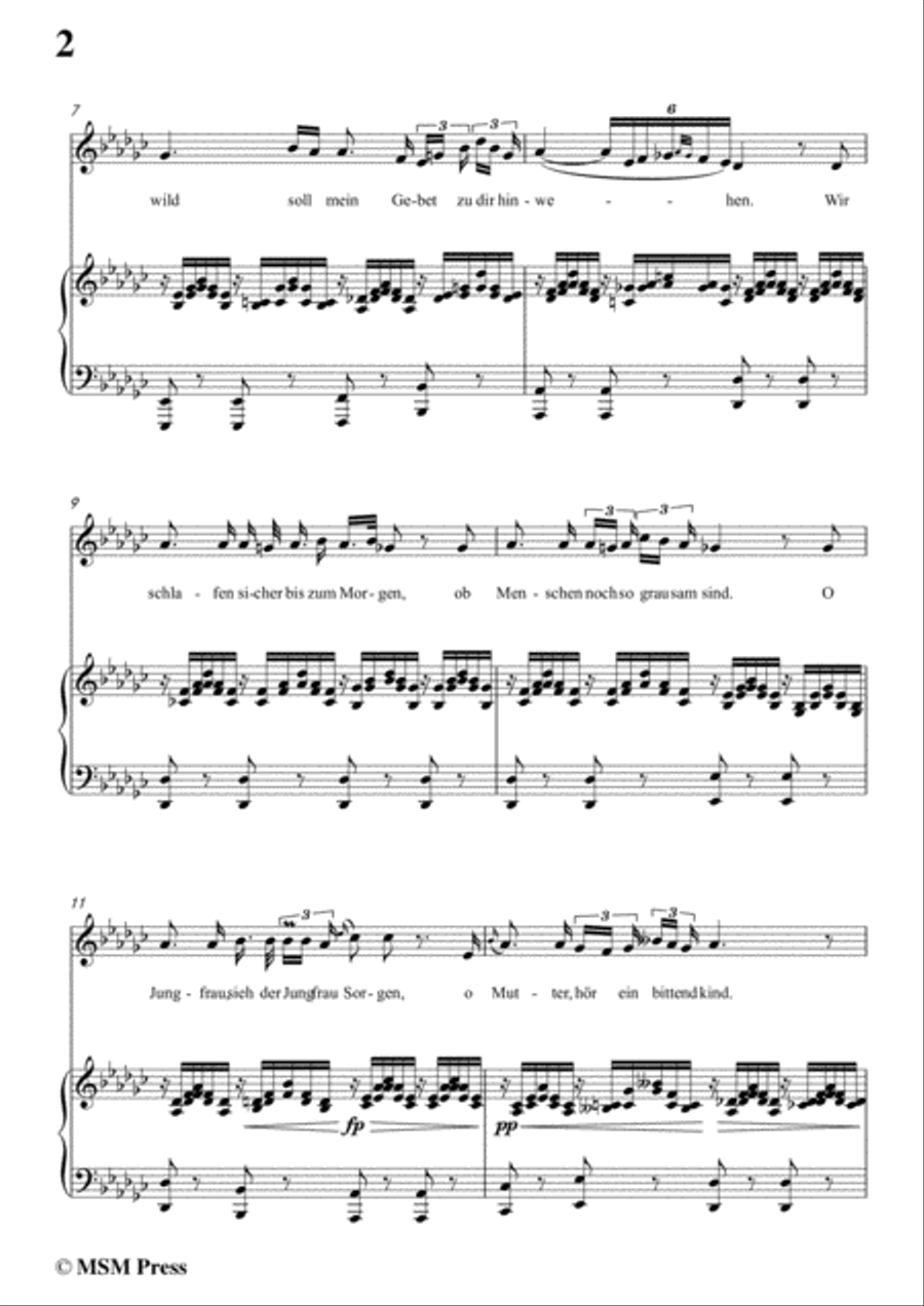 Schubert-Ave maria in G flat Major,for voice and piano Schubert-Ave maria in G flat Major,for voice and piano Voice Solo scores gallery preview page 4