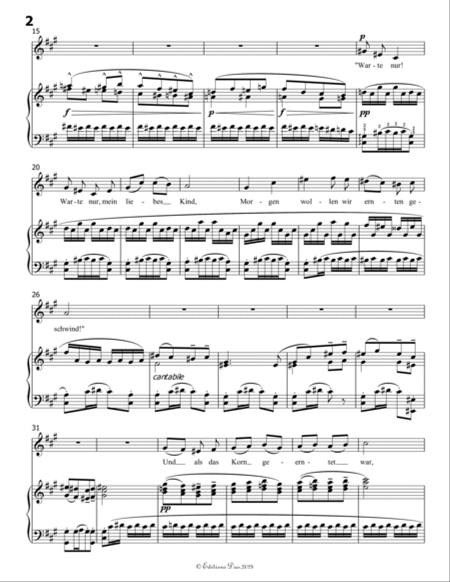 Das irdische Leben, by Mahler, in A Major Piano, Vocal scores gallery preview page 4