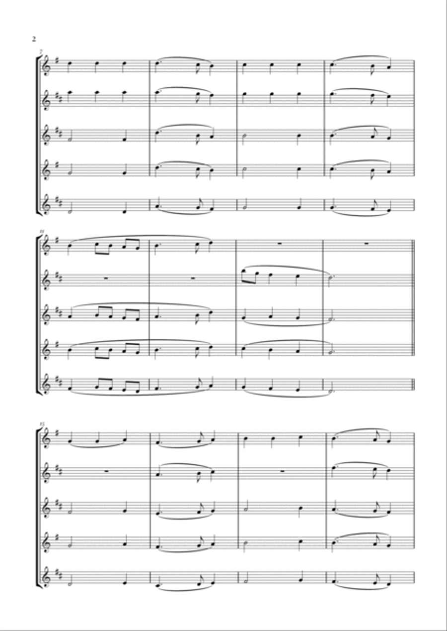 My Country 'Tis of Thee (America) Saxophone Quintet scores gallery preview page 2