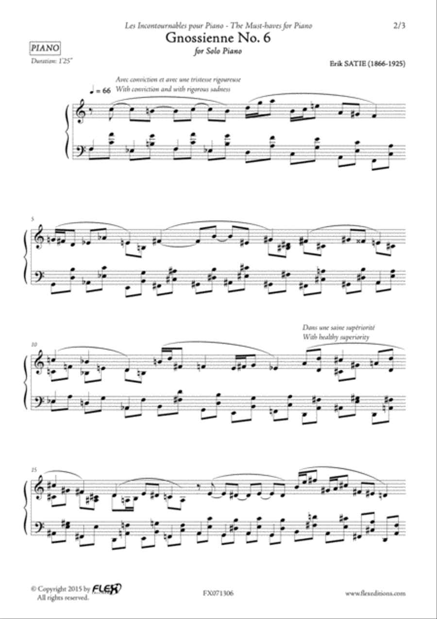 Gnossienne No. 6 Piano Solo scores gallery preview page 2