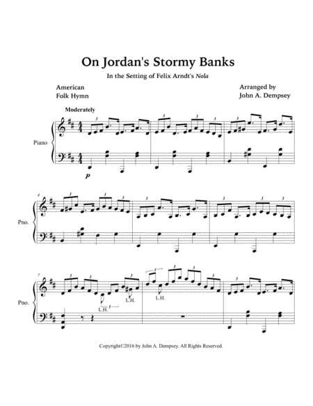 On Jordan's Stormy Banks (Piano Solo) image number null