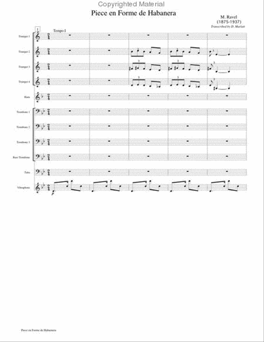 Piece en Forme de Habanera Small Ensemble scores gallery preview page 2