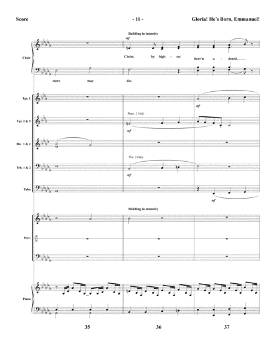 Gloria! He’s Born, Emmanuel! - Brass and Percussion Score and Parts Choir scores gallery preview page 13