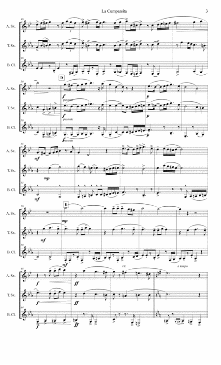 La Cumparsita Woodwind Trio scores gallery preview page 3
