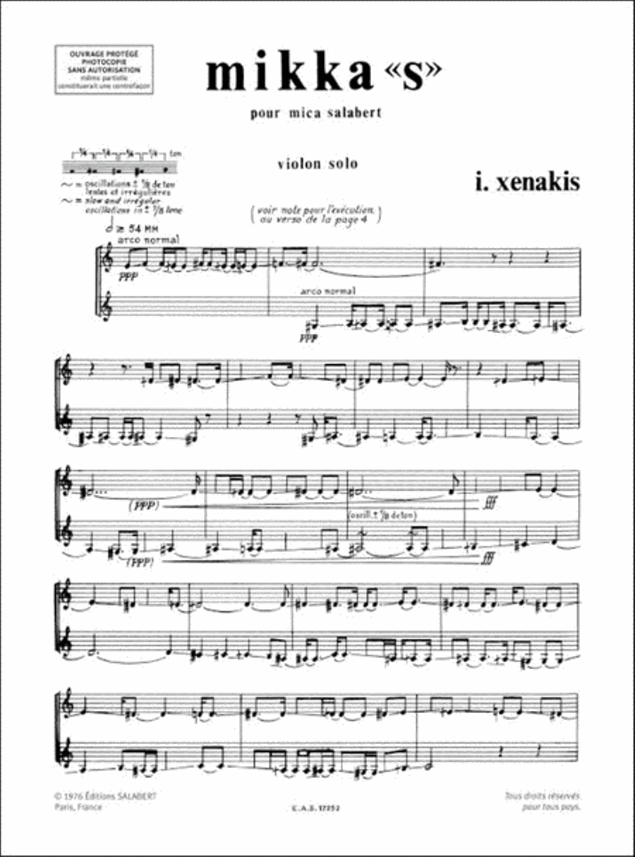 Mikka S Pour Violon Solo Violin Solo scores gallery preview page 2