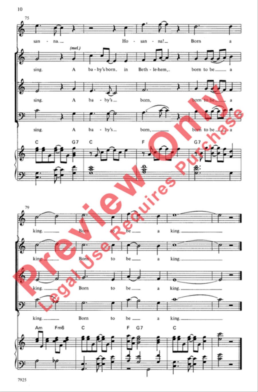 Baby's Born in Bethlehem 3-Part scores gallery preview page 10