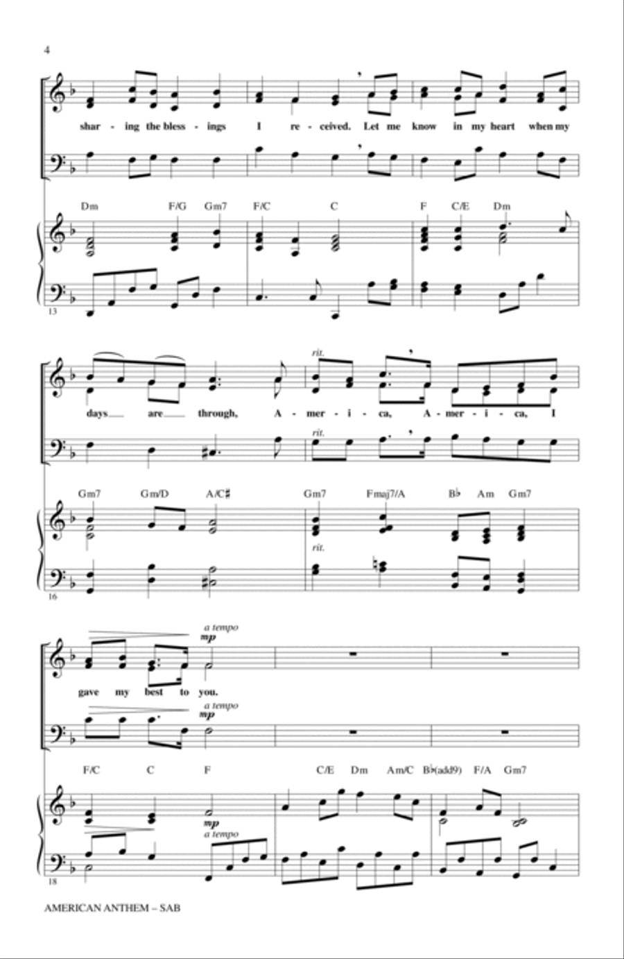 American Anthem 3-Part scores gallery preview page 3