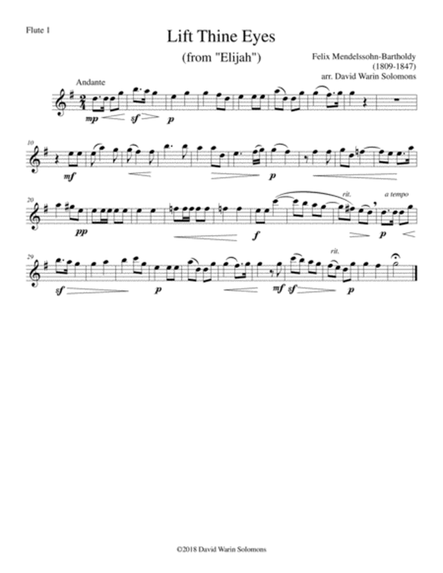 Lift thine eyes (from Elijah) for 2 flutes and alto flute image number null