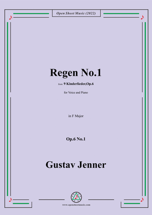 Book cover for Jenner-Regen No.1,in F Major,Op.6 No.1