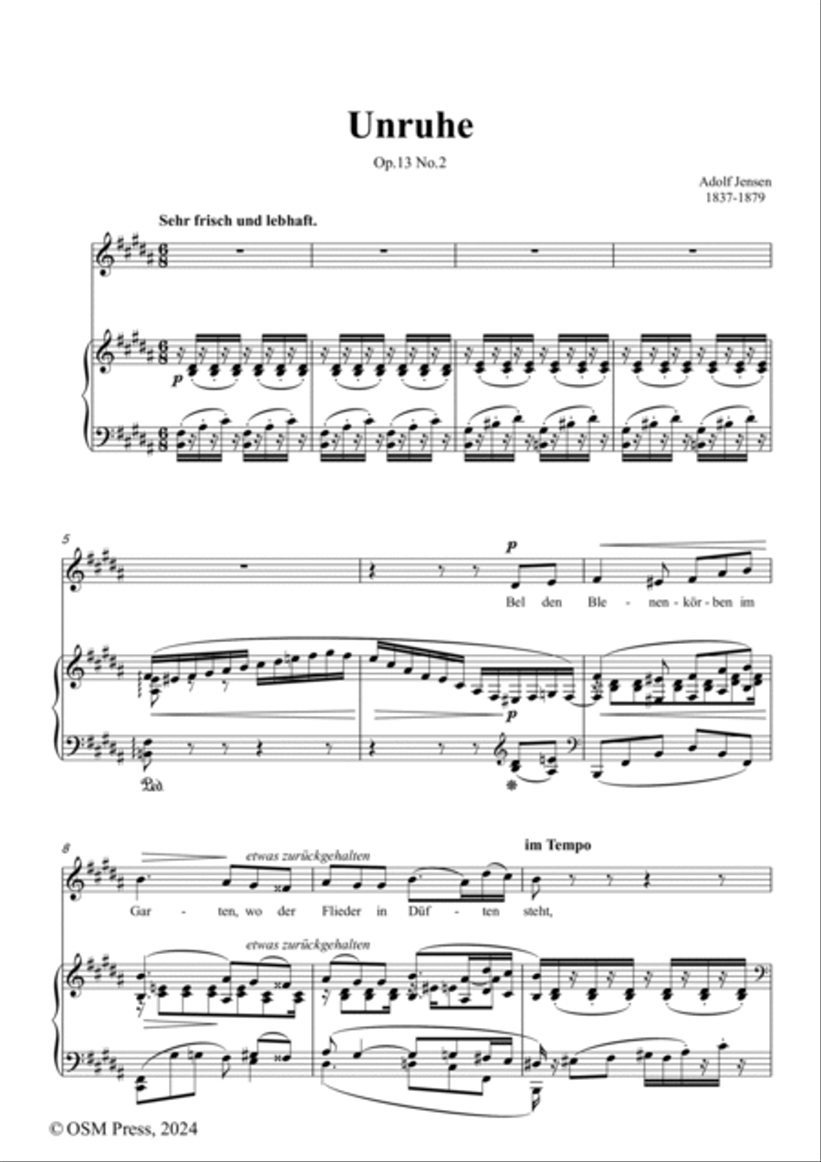 A. Jensen-Unruhe,in B Major,Op.13 No.2 Voice scores gallery preview page 2