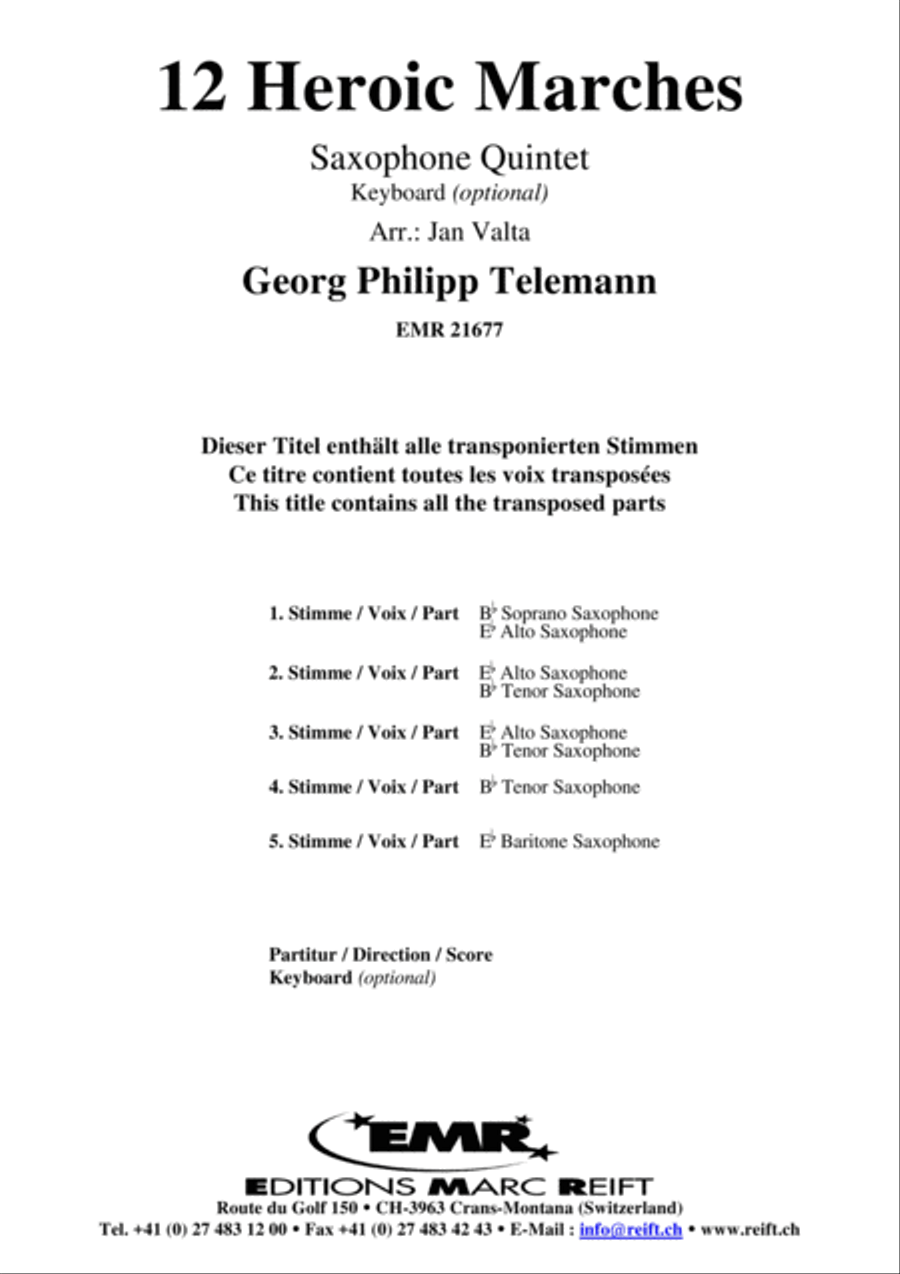 12 Heroic Marches 12 Heroic Marches Saxophone Quintet scores gallery preview page 2