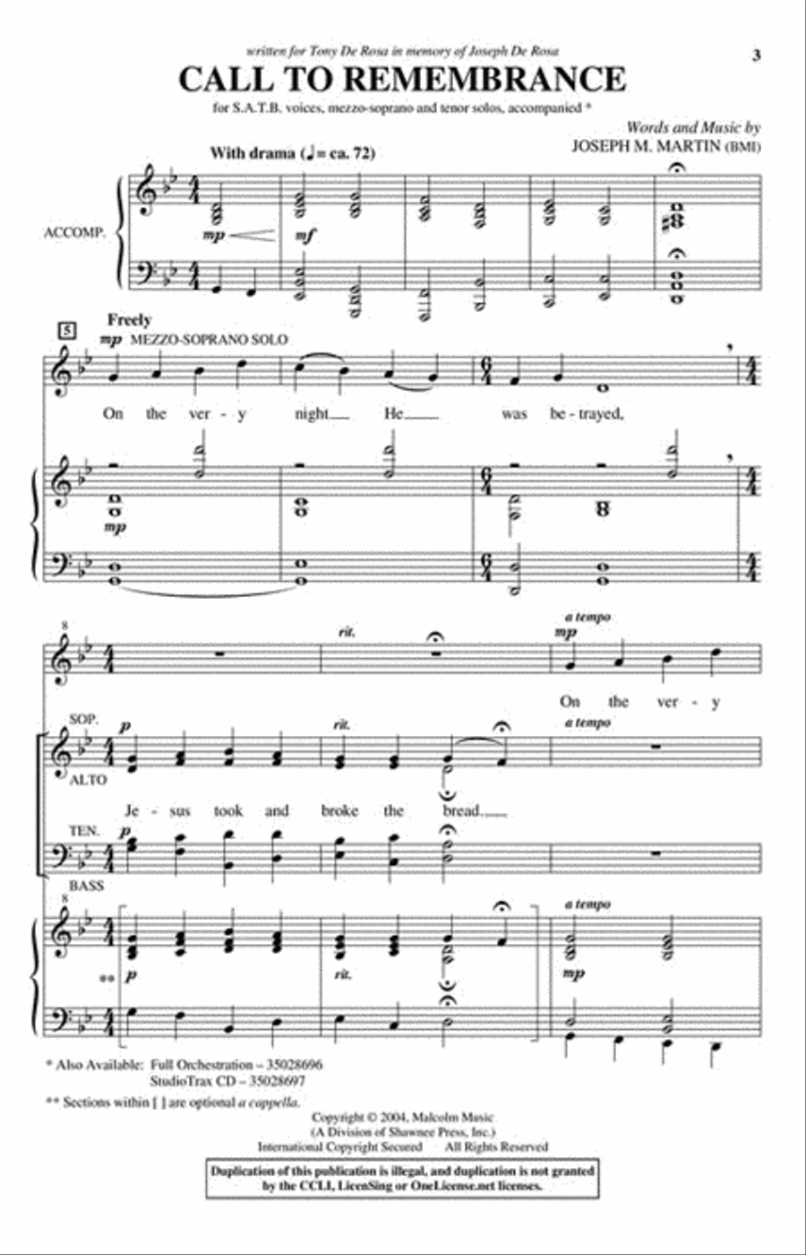 Call To Remembrance Call To Remembrance 4-Part scores gallery preview page 2