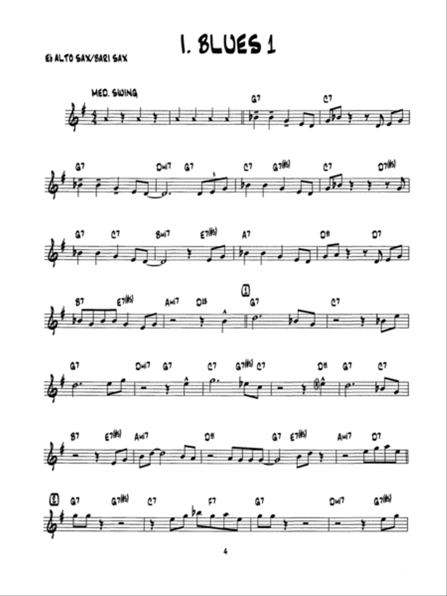 15 Easy Jazz, Blues & Funk Etudes E-Flat Instrument scores gallery preview page 5
