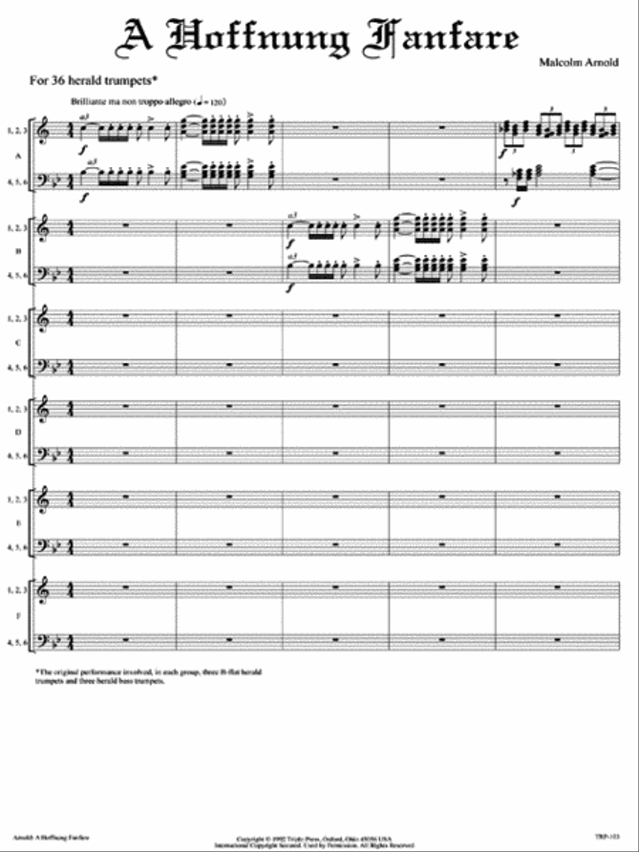 A Hoffnung Fanfare (original) Small Ensemble scores gallery preview page 2